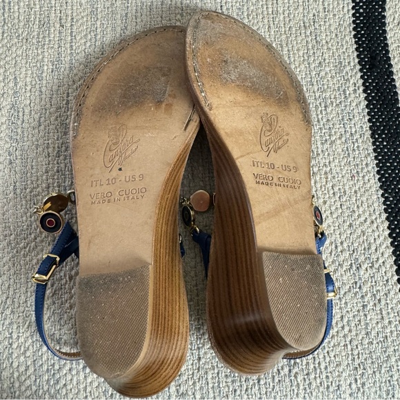 Amedeo Canfora Blue Leather Capri Sandals - Picture 6 of 6